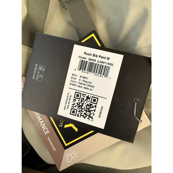 NWT! Arc'teryx Women's Rush Gore-tex Bib Pant Habitat SIZE-0 - Picture 10 of 11